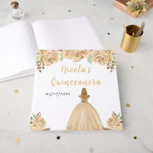 Livre d'or Quinceanera Princesse aux cheveux blond