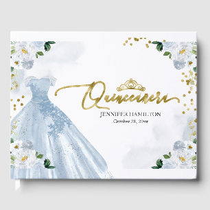 Livre d'or Quinceanera Robe Bleue Florale