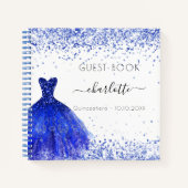 Livre d'or Quinceanera robe royale bleue blanche (Devant)