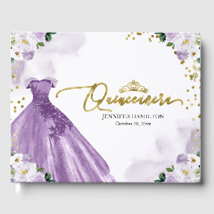 Livre d'or Quinceanera Robe Violette Florale
