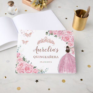Livre D'or Quinceanera Rose Fleur Princesse Or Rose