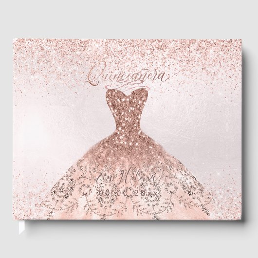 Livre D'or Quinceañera, Sparkle Gown, Or Rose (Recto)