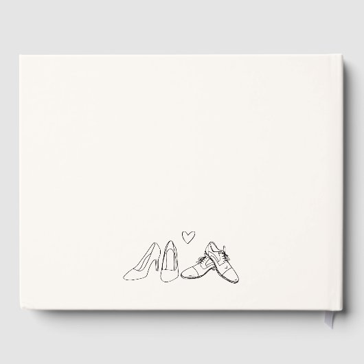 Livre D'or Quirky Eclectique Main Tirée Chaussures Mariage Do (Verso)