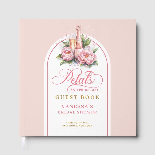 Livre D'or Radiant blush and gold petals prosecco sign book (Recto)