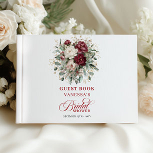 Livre D'or Raffiné Floral Bourguignon Or Invitée à une Mariée