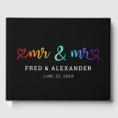 Livre D'or Rainbow Script Black Mr & Mr Gay Mariage (Recto)