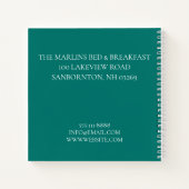 Livre d'or rayé blanc et bleu cyan monogrammé B &  (Dos)