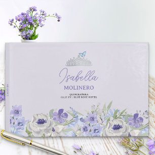 Livre D'or Réception de Quinceanera aux fleurs violettes Peri