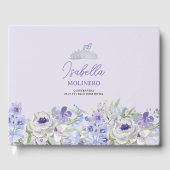 Livre D'or Réception de Quinceanera Florale Perple (Recto)