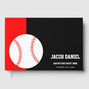 Livre D'or Red Black Baseball Bar Mitzvah