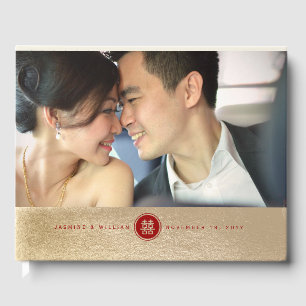 Livre D'or Red Circle Double Bonheur Mariage chinois Photo