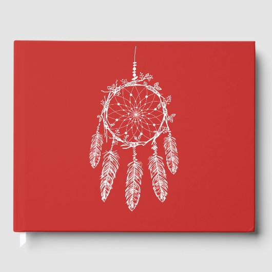 Livre D'or Red Dream Catcher Native American Wedding Party (Recto)