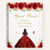 Livre d'or Red Floral Dark Skin Princess (Devant)