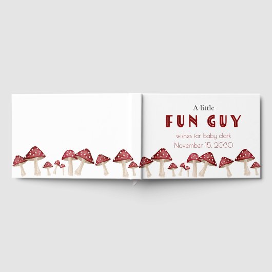 Livre D'or Red Musroom Little Fun Guy Woodland Baby shower (Complet)