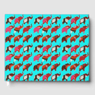 Livre D'or Red & Pink Retro Elephants