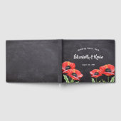 Livre D'or Red Poppy Floral Mariage Rustic Chalkboard (Complet)
