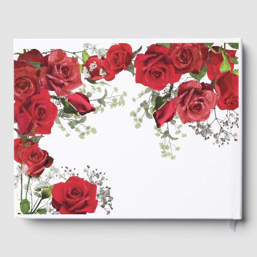 Livre D'or Red Roses funérailles/Mémorial/Livre d'invité Mari (Verso)