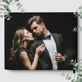 Livre D'or Red Roses Photo Calligraphy Script Black Wedding