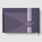 Livre D'or Refined Lines Geometric Wedding Violet ID983 (Verso)