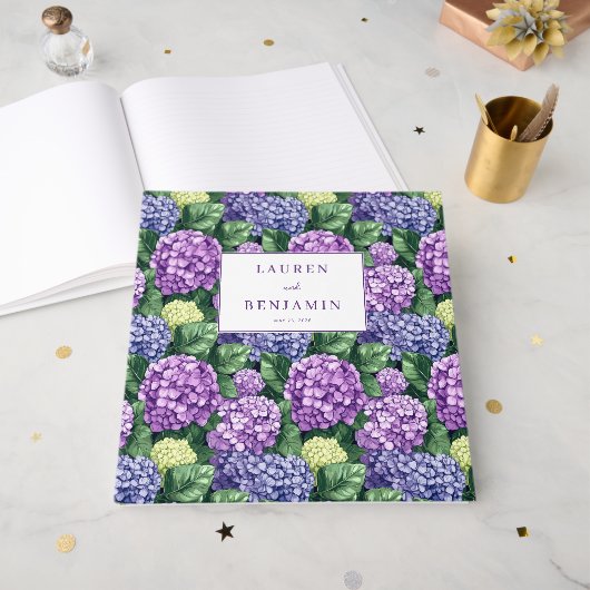 Livre D'or Refined Purple Floral Pattern (Recto ouvert)