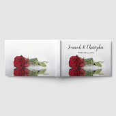 Livre D'or Reflet long Stemmed Red Rose Mariage romantique (Complet)