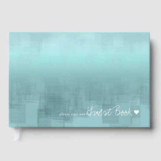 Livre D'or Réflexions aquarelle Mariage Turquoise ID774 (Recto)