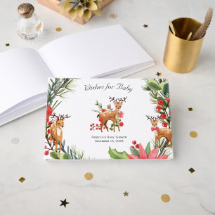 Livre D'or Renne chéri Baby Shower dans la forêt de Noël
