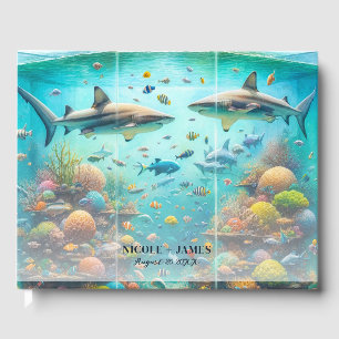 Livre D'or Requins & Poissons Aquatique Aquarelle Aquarium Ma