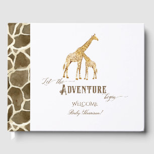 Livre D'or Réserver Thème Baby shower Safari Aventure Giraffe