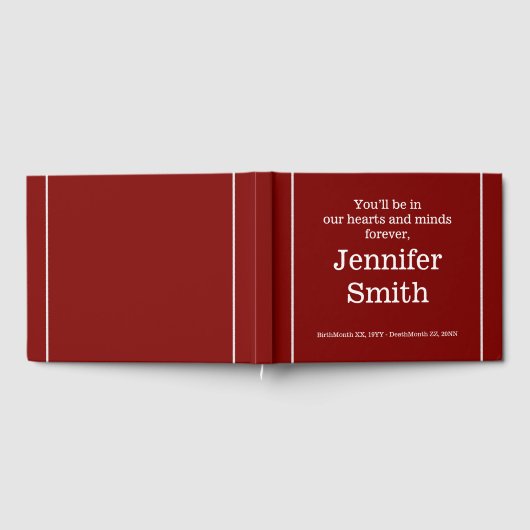 Livre D'or Respectable & Basic Memorial Guest Book (Complet)