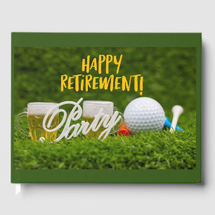 Livre D'or Retraite de golf avec balle de golf et bière au go