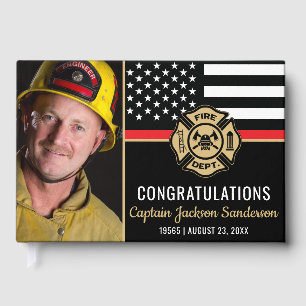 Livre D'or Retraite des pompiers Mince Ligne rouge - photo