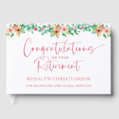 Livre D'or Retraite Tropical Floral Script Félicitations (Recto)