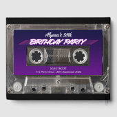 Livre D'or Retro 80s Mixtape Cassette Neon Violet Anniversair (Verso)