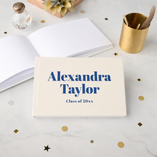 Livre D'or Rétro Bleu Crème Mignon Esthétique Personnalisé Di