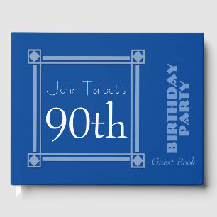 Livre D'or Retro Blue 90th Birthday Party Guest Book