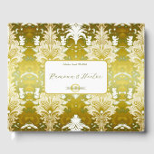 Livre D'or Retro Gold Green Mariage damassé (Recto)