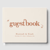 Livre d'or rétro groovy en terre cuite pour invité (Recto)