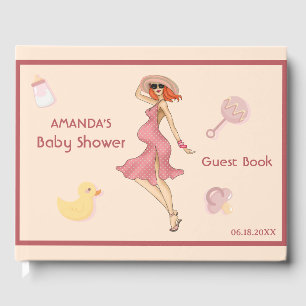 Livre D'or Retro Maman Redhead 2 Baby shower Party