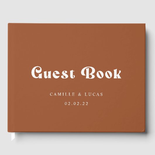 Livre D'or Rétro mariage en terre cuite (Recto)