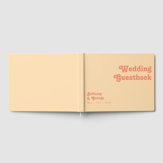 Livre D'or Rétro moderne | Orange Cream Mariage Guestbook (Complet)
