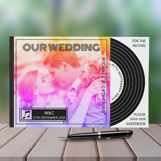 Livre D'or Retro Music Vinyl Record Mariage