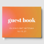Livre D'or Retro Orange Gradient Bat mitzvah unique personnal<br><div class="desc">Retro Orange Rose Gradient Bat mitzvah unique Custom Merci Livre d'invité</div>