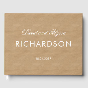 Livre D'or Revêtement papier Kraft avec un texte blanc élégan
