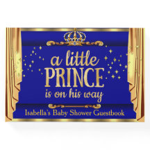Rideaux Royaux Bleu Or Fête de Bébé Prince