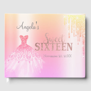 Livre D'or Robe chic ombre paillettes gouttes Sweet 16