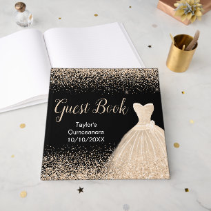 Livre D'or Robe de Quinceanera blanche Champagne Faux Paillet