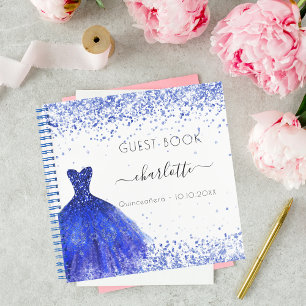 Livre d'or robe de Quinceanera bleu royal blanc