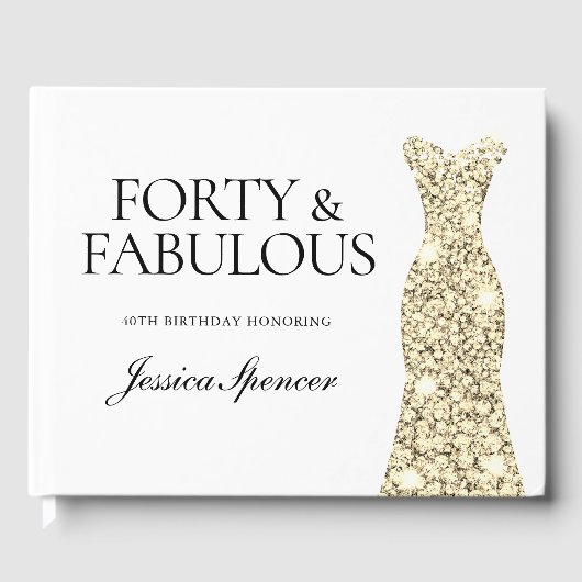 Livre D'or Robe dorée 40e fête d'anniversaire (Recto)