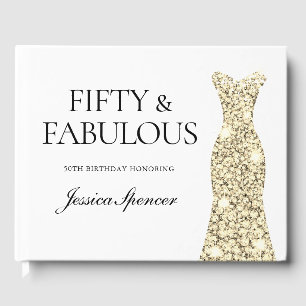 Livre D'or Robe dorée 50e fête d'anniversaire
